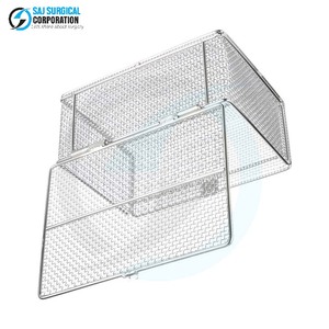 Stainless Steel Wire <b>Mesh</b> <b>Basket</b> Locking Lid Durable for Safe Sterilization Storage Transport Protection Surgical Medical - Product Image 3