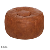 Housse de pouf ottoman marocain en cuir non rembourré Solution de rangement pour repose-pieds repose-pieds poufs
