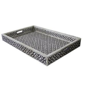 Plateau de service en os Art Déco élégant, qualité supérieure, incrustation naturelle, pour mariage, Ramadan et Eid spécial - Product Image 6