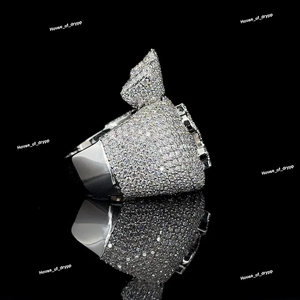 Collar de Hip Hop con Colgante de Bolsa de Dinero con Diamantes de Imitación VVS Moissanite, Chapado en Plata - Product Image 2