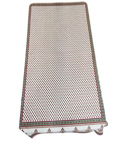 Luxueux fait à la main indien bloc imprimé coton couleur personnalisée nappe lavable de haute qualité ensemble de serviettes 6 places carré Floral - Product Image 1