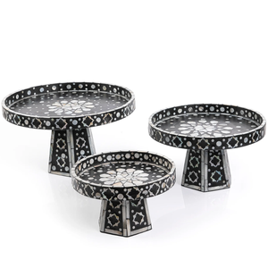 New Design Elegance Mother of Pearl Inlay Cake Stand for Ramadan Eid Holiday <b>Table</b> Decoration From Vietnam - Product Image 1