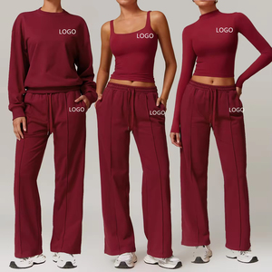 Yoga Set Women Fitness Workout Suit 3 Pieces Gym Suit Sport <b>Leggings</b> <b>Crop</b> Top fitness sets - Product Image 1