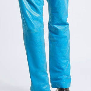 Pantalon en cuir pour homme, léger, décontracté, lavage foncé, taille mi-haute, avec logo personnalisé, pour un style streetwear élégant - Product Image 6