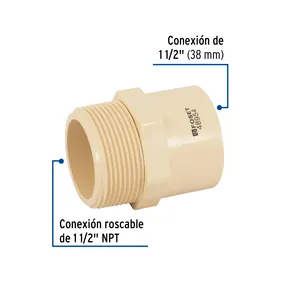 Foset 1-1/2 \ "CPVC connecteur mâle en boîte ensemble de 4 unités raccords de tuyauterie - Product Image 2