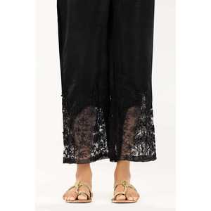 Salwar Kameez de Seda Cruda India Negra para Mujer, Modelo TR-21-116, Pantalones Estilo Pakistaní, Ropa Casual Lista para Usar, Cosida - Product Image 1