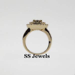 Bague d'Anniversaire Unisexe Personnalisée en Moissanite VVS1, Argent 925 Plaqué Rhodium, Motif Fleur en Grappe, Sertie à la Main, Tendance Hip Hop, Style Iced pour Fiançailles - Product Image 2