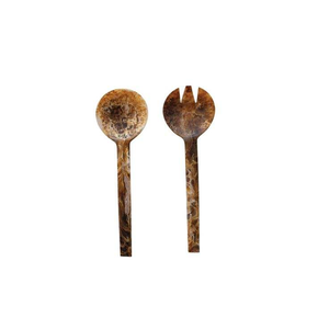 Ensemble de couverts à salade en résine artisanale 100% résine, pour la maison et l'hôtel, comprend une cuillère à glace, un service à salade - Product Image 1