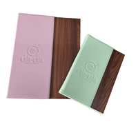 Porte-menu rectangulaire en cuir PU de haute qualité, durable, avec logo nickelé pour hôtels, restaurants, caves à vin