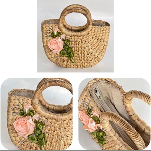 Vintage-Style 2025 Tendances de la mode Collection de sacs à main pour femmes écologiques fabriqués à la main Jacinthe d'eau naturelle Fermeture ouverte Double - Product Image 6