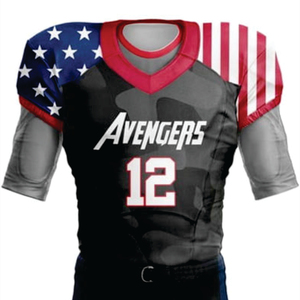 Avengers Camo 100% Polyester sublimé uniforme de Football américain pour hommes respirant personnalisé matériel sergé équipe maillot court - Product Image 2
