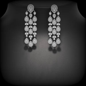 Boucles d'oreilles en diamant de culture rondes, taille EF VS, or blanc 18 carats, 12 grammes, style clou audacieux, Vala Brothers, tendance, vente en gros directe d'usine - Product Image 5