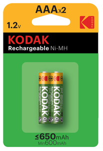 2 batterie ricaricabili Kodak HR03-AAA da 650 mAh (confezione blister) - Product Image 1