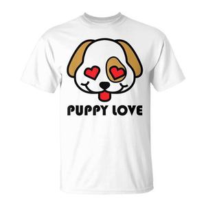 Camiseta Puppy Love Dog Heart Eyes, cuello redondo blanco, unisex, talla para adultos S M L XL XXL - Product Image 2