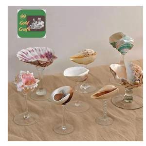 ถ้วยไวน์เปลือกหอยทำด้วยมือสำหรับตกแต่งงานเลี้ยงริมชายหาดและรับประทานอาหารชั้นดี - Product Image 1