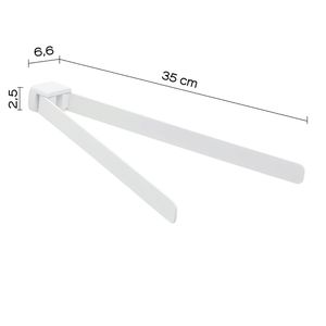 Panarea 35cm bianco opaco porta asciugamani singolo bagno mobile confezione da 1 - Product Image 2