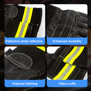 Guantes de trabajo de alta demanda Nueva llegada Guantes de bombero de cuero mejor seguridad de fabricación Servicio OEM Guantes de bombero - Product Image 4