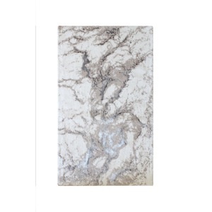 Alfombra de Baño Elvin Color Beige/Plateado, Diseño Abstracto Jacquard de Algodón Reciclado, Estilo Moderno, Hecho en Turquía - Product Image 1