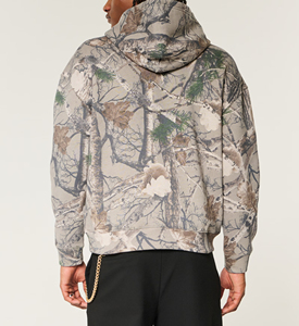 Sweats à capuche personnalisés pour hommes Logo imprimé personnalisé 100% coton gungle texturé pull oversize streetwear hip hop Hoodies pour hommes - Product Image 3