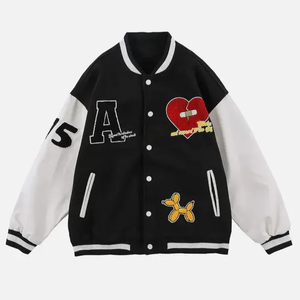 Chaqueta Varsity Urbana Casual Personalizada para Hombre, Transpirable, Ecológica, de Lana, con Parche de Poliéster y Algodón Promocional, Bordado y Flocado - Product Image 2