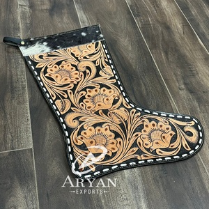 ถุงน่องหนังวัวแท้แบบแขวนประดับวันคริสต์มาสทำจากหนังวัวแท้สำหรับเป็นของขวัญวันหยุดของโรงงาน - Product Image 1