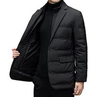 Blazer de costume formel réversible pour homme, grande taille, rembourré de duvet, imperméable et coupe-vent, 100 % polyester, vente en gros pour l'hiver