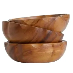 Cuencos de frutas de calidad de Regal Metal, madera de acacia con el mejor suministro para cocina y comedor, madera de mango - Product Image 3