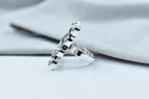 Handmade Women's <b>Adjustable</b> <b>Ring</b> White Buffalo Copper Turquoise <b>Sterling</b> <b>Silver</b> Oval Cut Natural Elegant Statement for Parties - Product Image 2