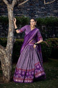 Tendencia Heavy Georgette Bordado Secuencia Listo Encaje con Blusa Algodón Lehenga Choli - Product Image 6