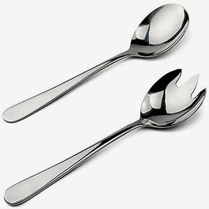 Poli fait à la main Twist Design argent écologique lavable au lave-vaisselle salade service cuillère et fourchette ensemble pour mariage 100 pièces - Product Image 5