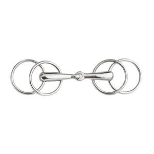 Anillo suelto Snaffle 4-Ring 304 Acero inoxidable de alta calidad | Broca de entrenamiento de caballos con doble articulación Equitación ecuestre y tachuela de control - Product Image 1