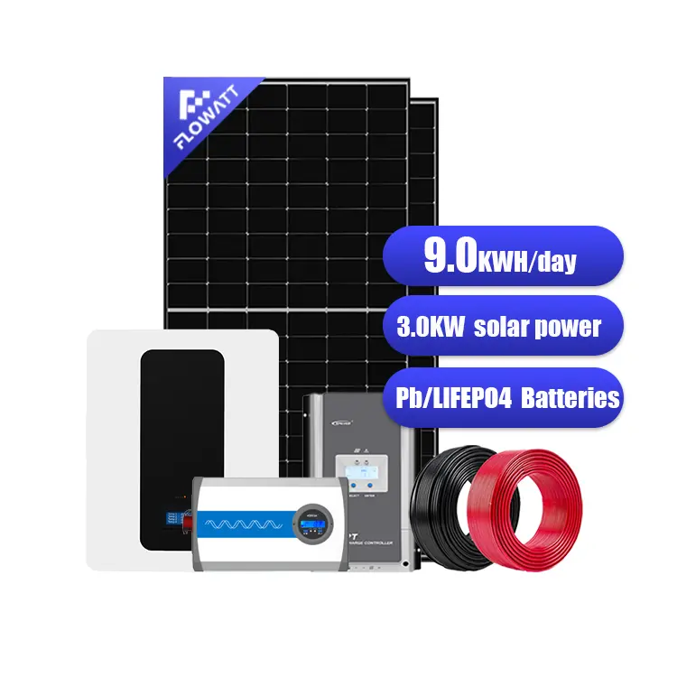 Flowatt fabrika fiyat ab 220/230/240Vac ev kullanımı için güneş enerjisi sistemi ev ekipmanları