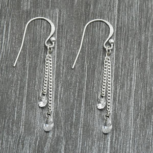 Recién llegado, diseño de lujo, Plata de Ley 925, Zirconia cúbica blanca, estilo clásico, pendiente colgante para mujer y niña, joyería hecha a mano - Product Image 2