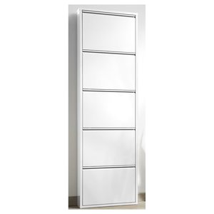 Zapatero Moderno y Elegante para Mujer, con Capacidad para 10 Pares de Zapatos, Color Blanco Mate - Product Image 1