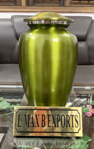 Urnas de cremación para adultos de color amarillo transparente de aluminio para cenizas humanas con bolsa de terciopelo gratis precio al por mayor - Product Image 6