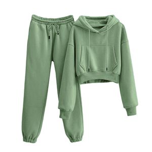 Conjunto de suéter de mujer de alta calidad con logotipo personalizado Sudadera ligera personalizada y pantalones de chándal para mujer - Product Image 1