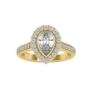 Poire Cut Moissanite Diamant IGI Certifié En Argent Sterling Un Halo Conception Classique Bague De Fiançailles Et De Mariage Fabrication Inde - Product Image 5