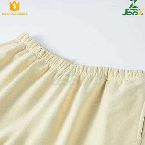 กางเกงขาสั้นผ้าฝ้ายเอวสูงสำหรับผู้หญิง, ใหม่ฤดูร้อนสไตล์อเมริกันย้อนยุคทรงหลวมสีพื้นสวมใส่สบายลำลองสำหรับยิม - Product Image 3