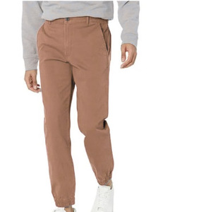 กางเกงจ็อกเกอร์ผ้าฝ้าย 100% กางเกงวอร์มน้ำหนักเบา กางเกงออกกำลังกาย ปิดด้วยกระดุมผ้าแคนวาส เอวกลาง ทรงตรง สีซักแบบพิเศษ - Product Image 1