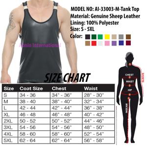 Hermoso diseño de piel de oveja de cuero para hombre, camiseta sin mangas de cuero transpirable de nueva tendencia para hombres - Product Image 6