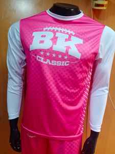 T-shirt décontracté en jersey d'élasthanne en coton pour hommes, broderie personnalisée, manches longues, teinture par immersion, dernier logo imprimé, vraies photos, tissu tricoté - Product Image 4