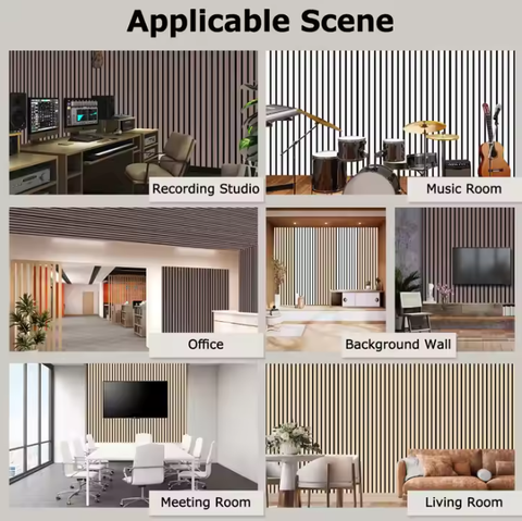 Modern 20mm High-Density Polyester Fiber Rubber Core Fireproof Acoustic Panels Sound-Absorbing Living Rooms Apartments