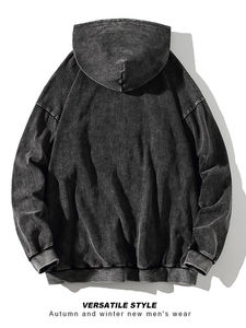 Oem Designer Brand Streetwear Sweat à capuche gris délavé à l'acide Sweat à capuche surdimensionné Vintage Men Heavyweight French Terry Hoodie - Product Image 3