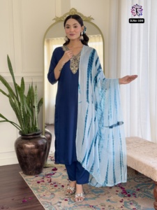 ชุดคุर्ติผ้าชานเดรีวิสโคส 3 ชิ้น สำหรับผู้หญิงอินเดีย ชุดลำลองฤดูร้อน สไตล์หรูหรา ชุดทำงาน ชุดเที่ยวพักผ่อน แต่งลูกไม้ปักลาย - Product Image 2