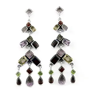 925 Silver Drop <b>Earrings</b> Gold Plating Vintage Style Gemstone Dangle Statement Jewelry for Women for Weddings <b>Pearls</b> <b>Diamonds</b> - Product Image 2
