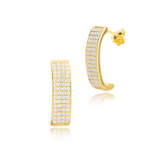 Boucles d'oreilles fines en pierre de Zircon brillant, fabrication artisanale turque, vente en gros pour femmes, bijoux en argent Sterling 925 - Product Image 3