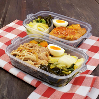Boîte repas jetable en plastique PP transparent durable pour pique-nique, plats à emporter, sandwichs, salades et nouilles