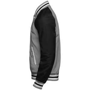 Chaqueta universitaria de lana con logotipo de tamaño personalizado para hombre, chaquetas personalizables en blanco con diseño de béisbol de retazos informales de invierno con cuello levantado - Product Image 5