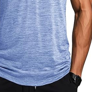 Camiseta sin Mangas con Cuello en V de Poliéster/Algodón Transpirable Hecha a Medida para Hombre, Ropa de Gimnasio para Entrenamiento - Product Image 3