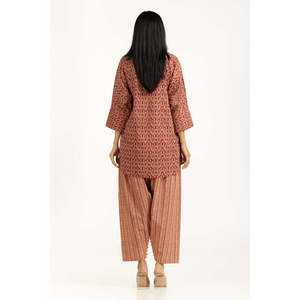 ชุดเซ็ตผ้าฝ้ายผสมวิสโคสพิมพ์ลายลำลอง รุ่น IPST-55321 แขนสามส่วน สำหรับฤดูใบไม้ผลิ/ฤดูร้อน - Product Image 4